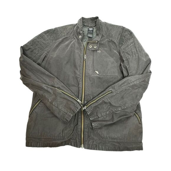 Harley Davidson black slim fit motorcycle jacket size L - Picture 12 of 16